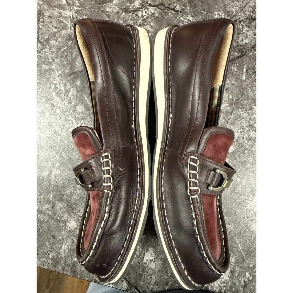 Ariat Brown and Burgundy Suede & Leather Loafers - Picture 5 of 13